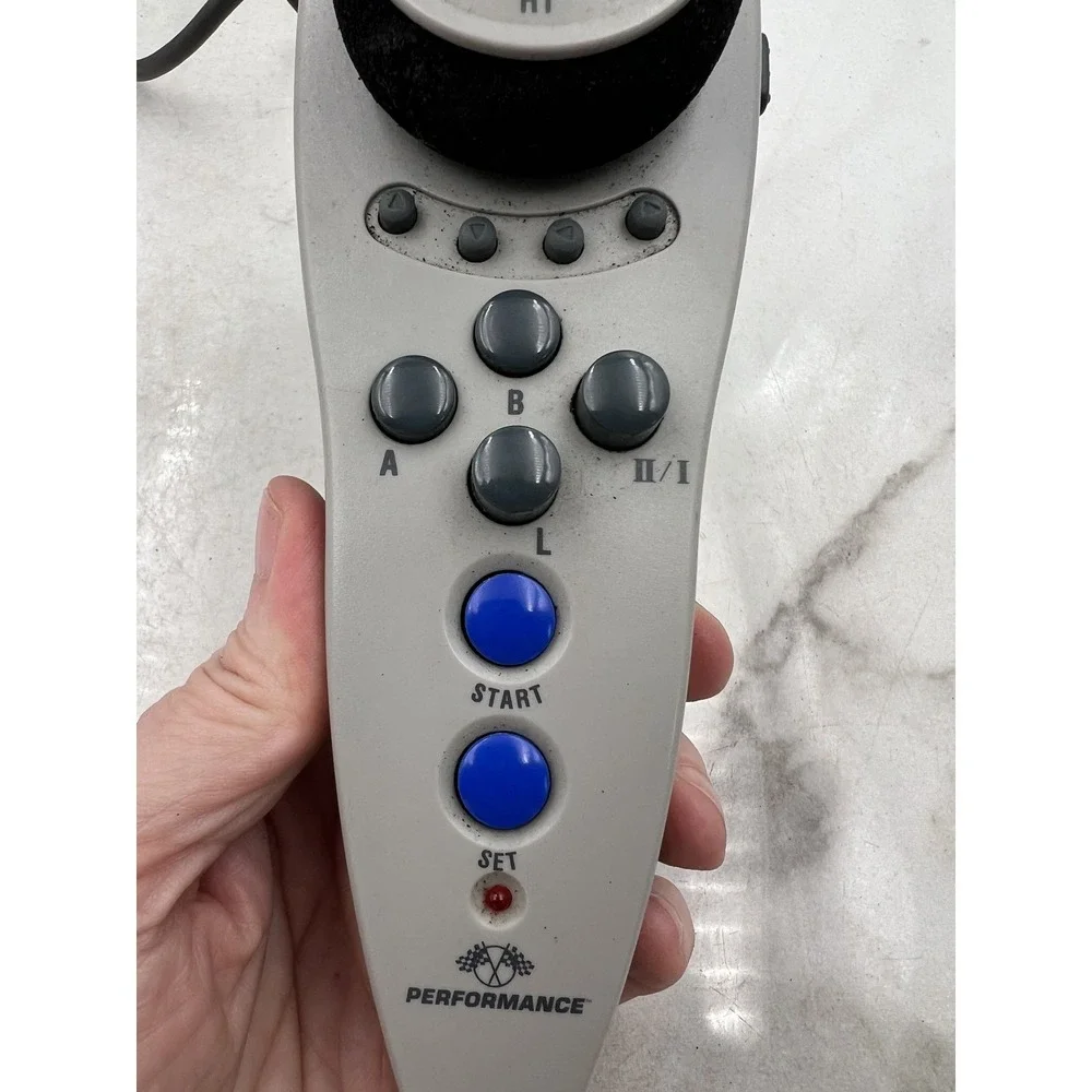 Performance UltraRacer PS1 Controller Wired One Handed Racing Wheel Gray P-102